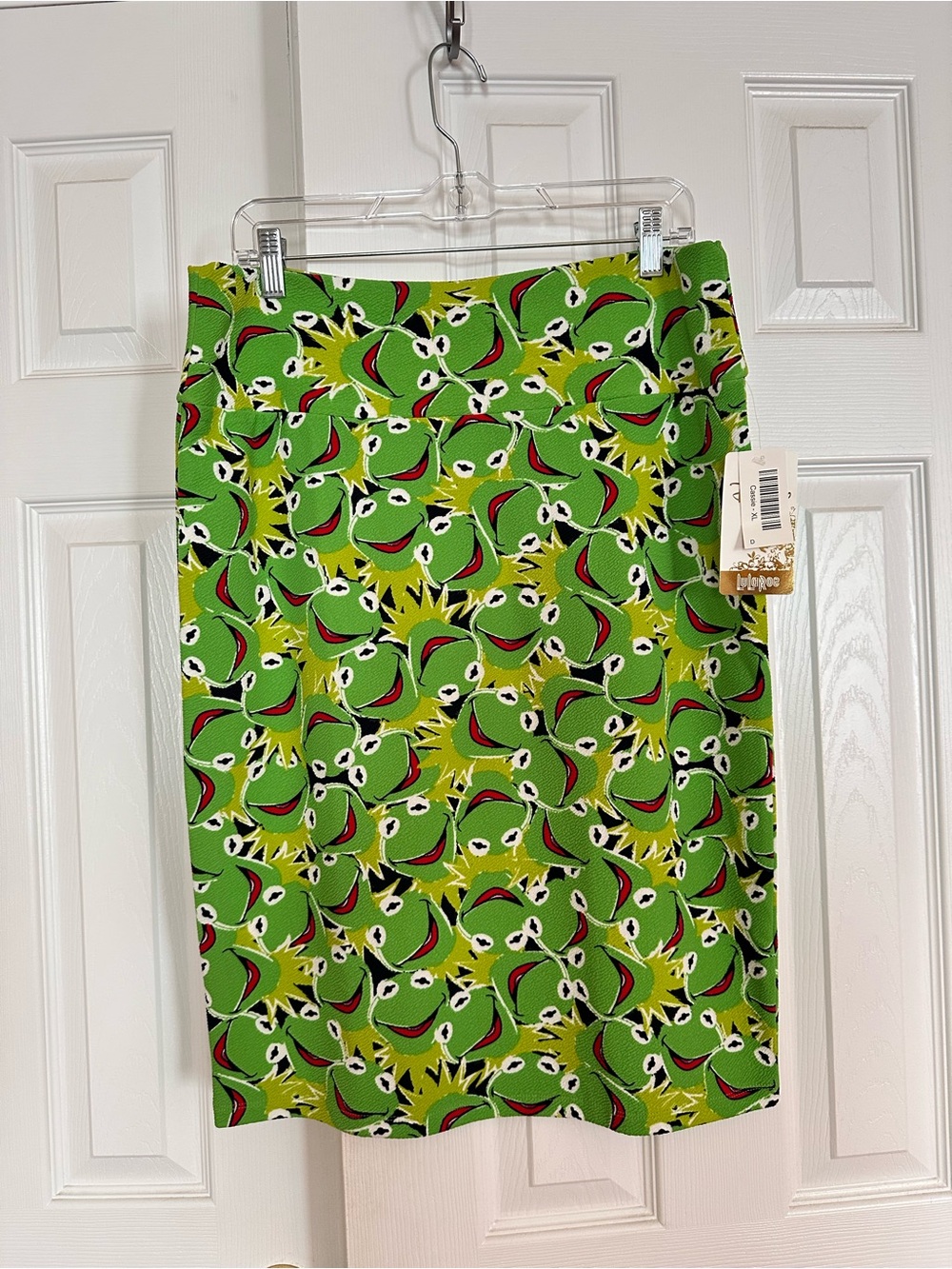 LuLaRoe Kermit Print Disney Cassie Pencil Skirt NWT XL